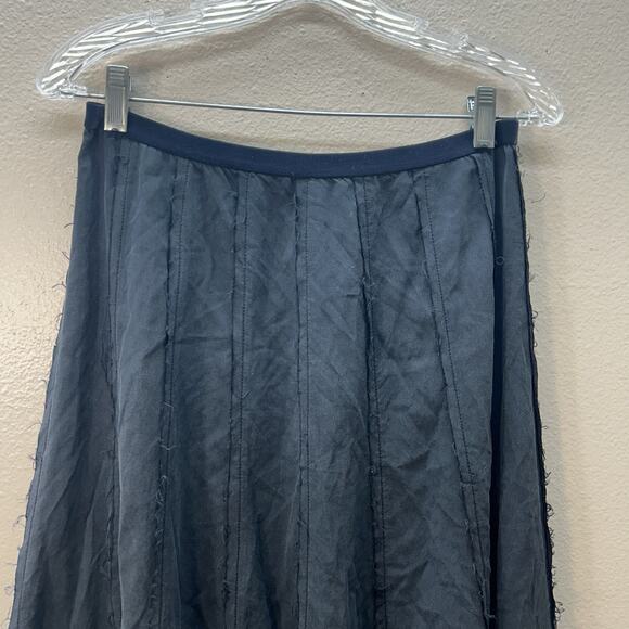Go Silk Maxi skirt SZ S Black Flowy Long Frayed Lagenlook Whimsigoth Fairy Y2K - Picture 2 of 10